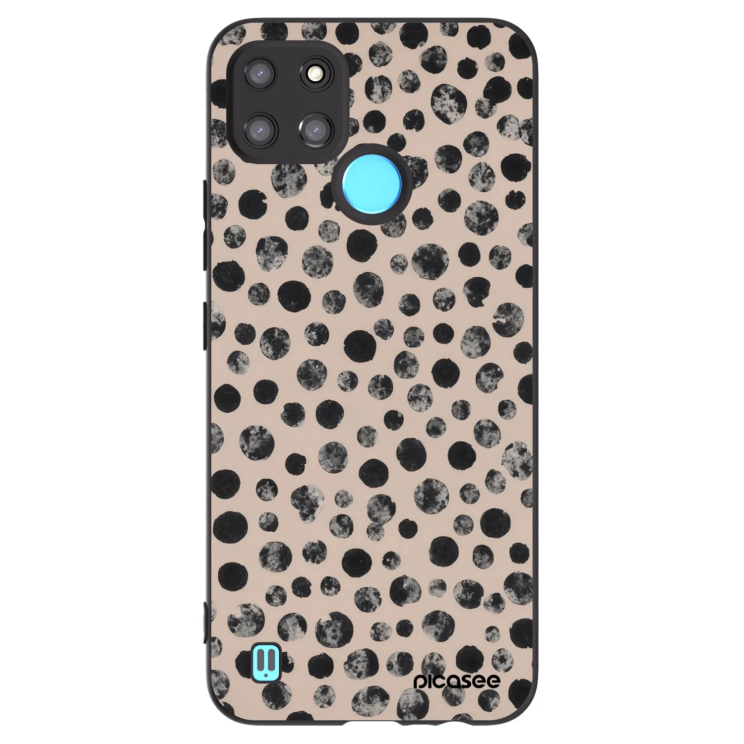 Picasee husă neagră din silicon pentru Realme C21Y - Dots