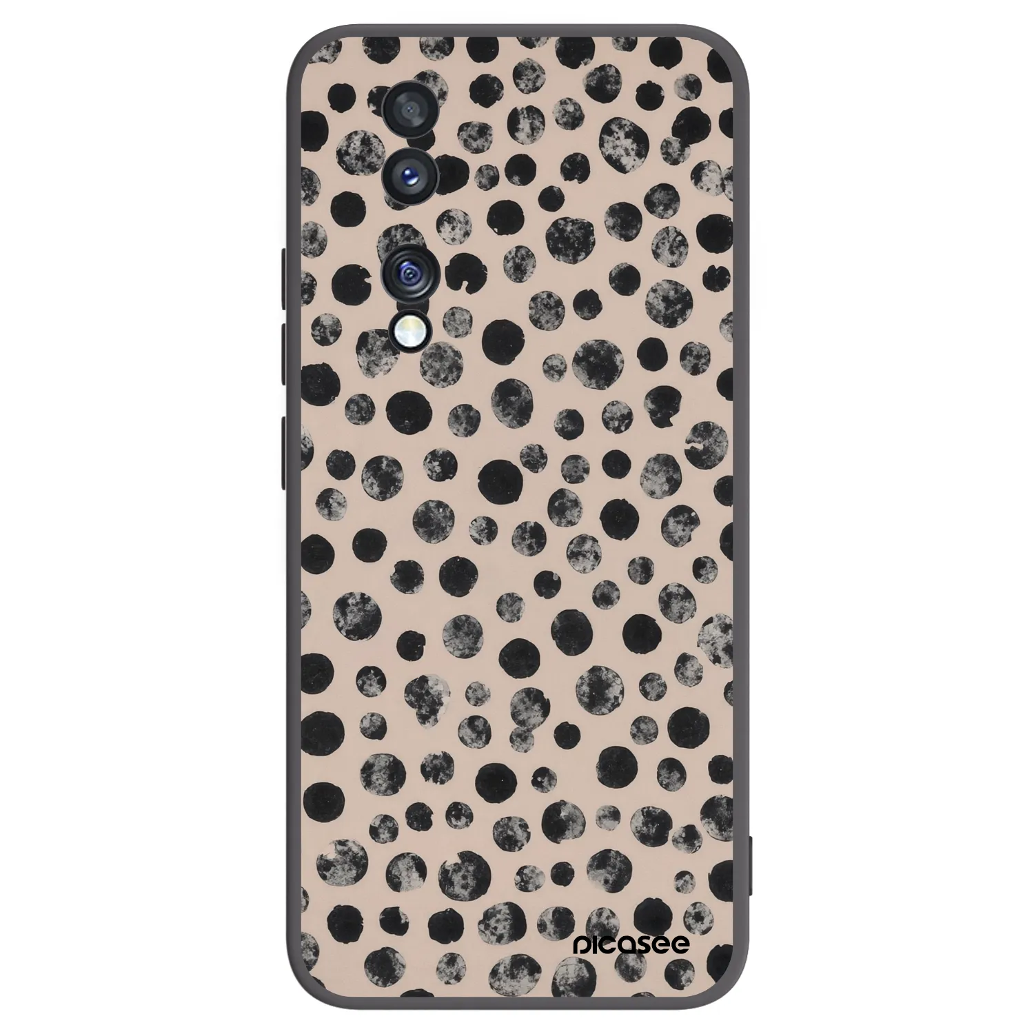 Picasee husă neagră din silicon pentru Honor 70 - Dots