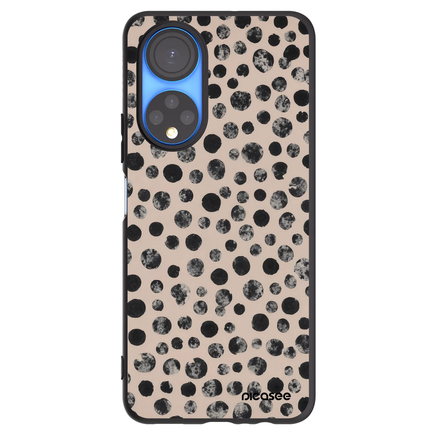 Picasee husă neagră din silicon pentru Honor X7 - Dots