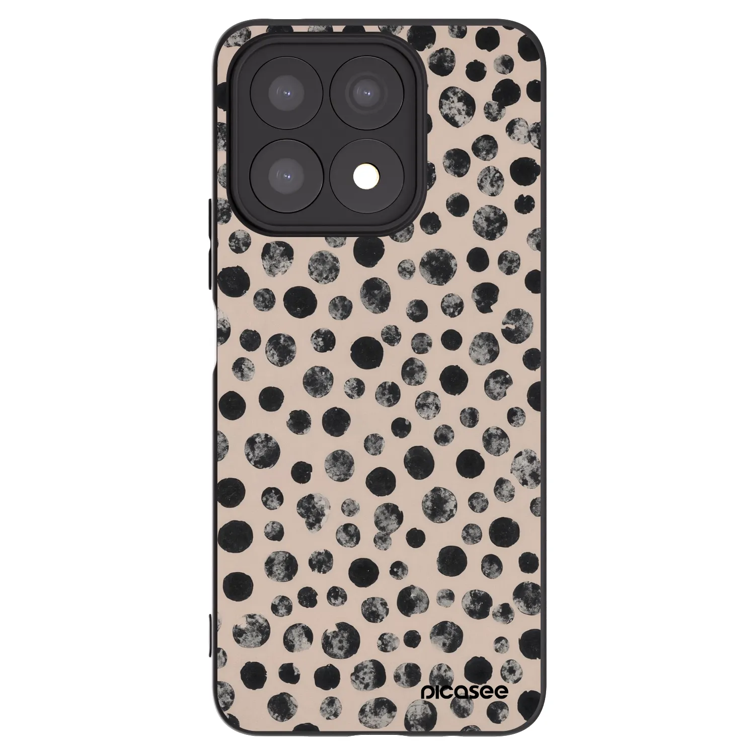 Picasee husă neagră din silicon pentru Honor X8a - Dots