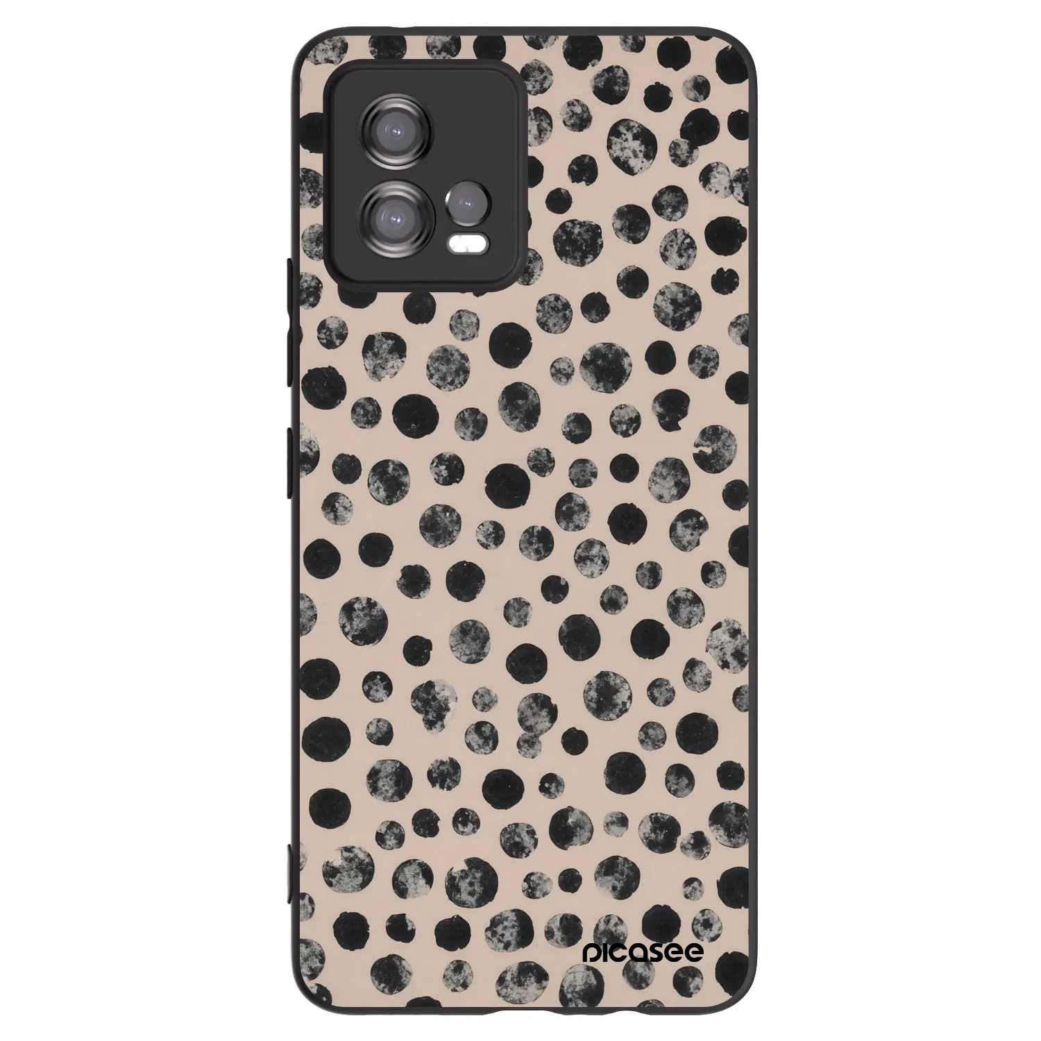 Picasee husă neagră din silicon pentru Motorola Moto G72 - Dots