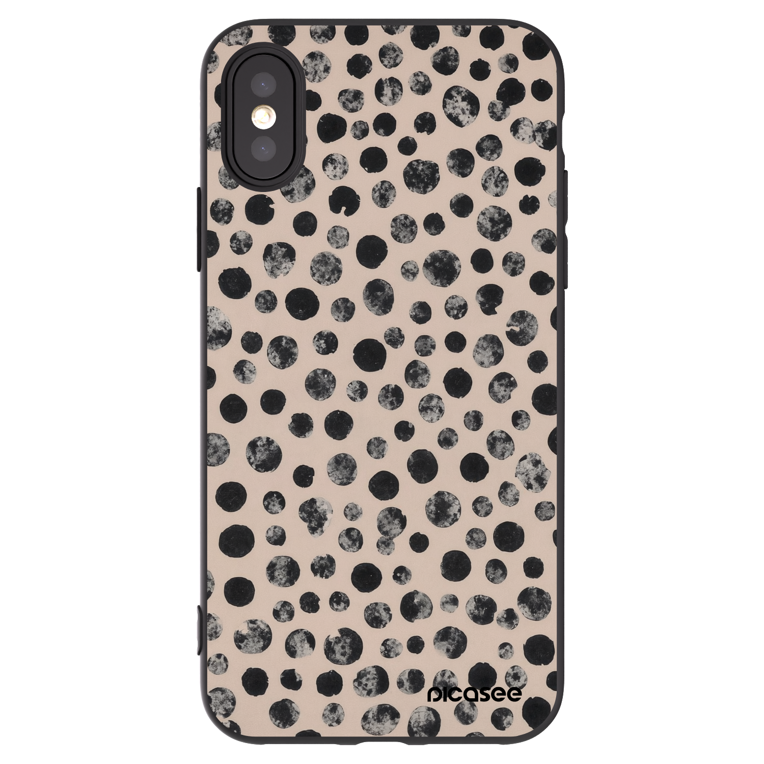 Picasee husă neagră din silicon pentru Apple iPhone X/XS - Dots