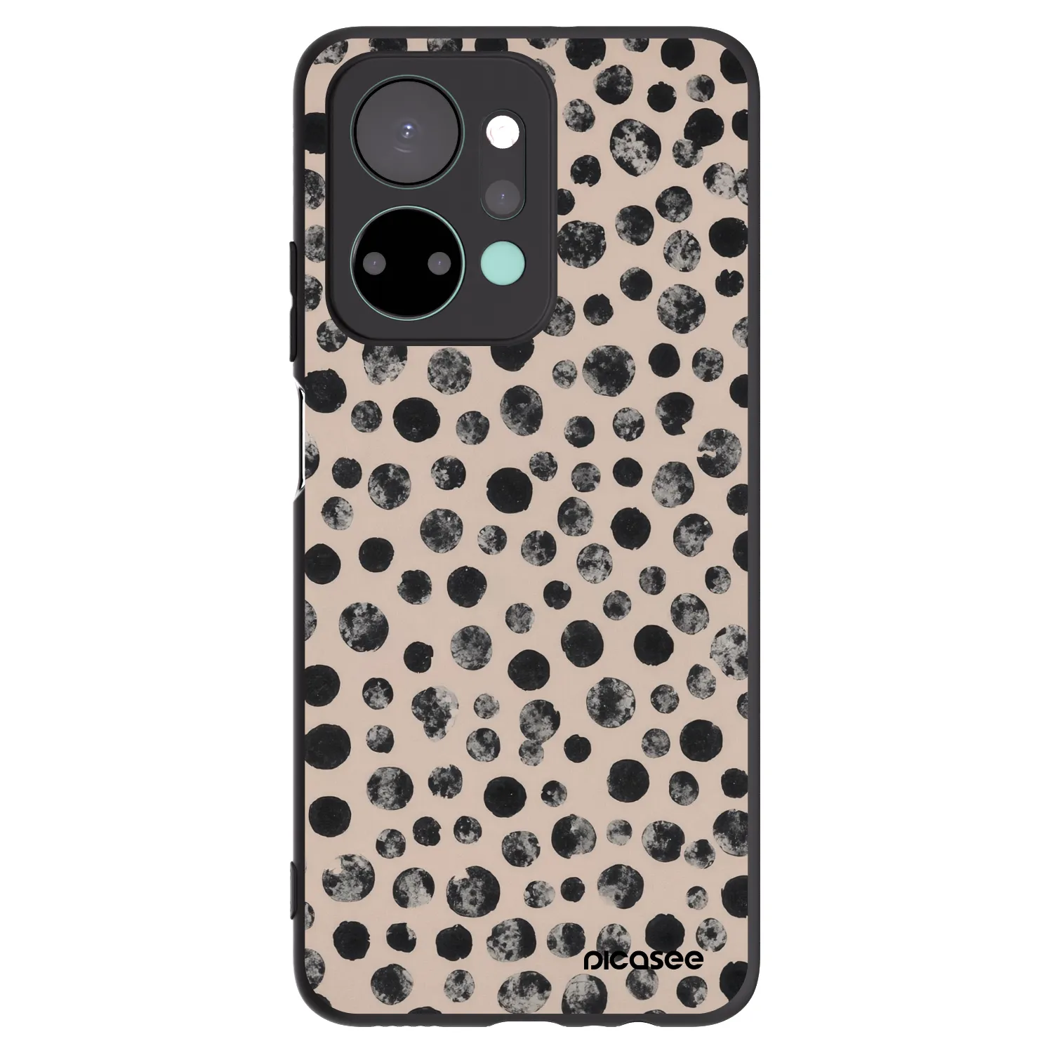 Picasee husă neagră din silicon pentru Honor X7a - Dots