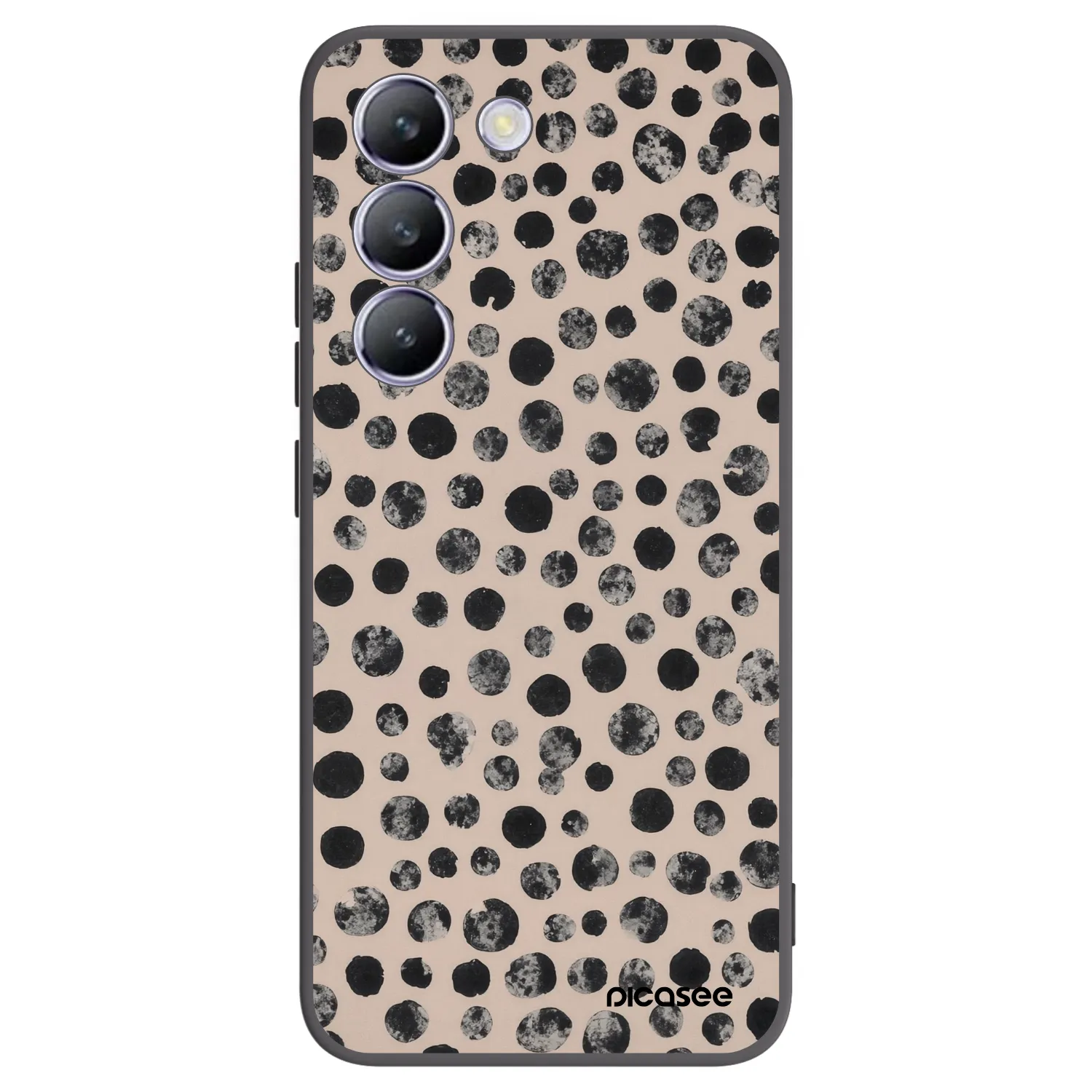 Picasee husă neagră din silicon pentru Vivo V40 SE 5G - Dots
