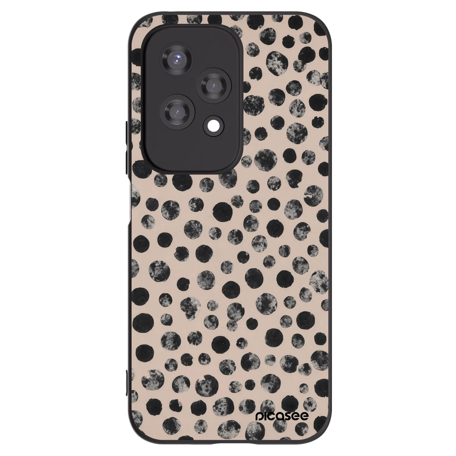 Picasee husă neagră din silicon pentru Honor 200 Lite - Dots