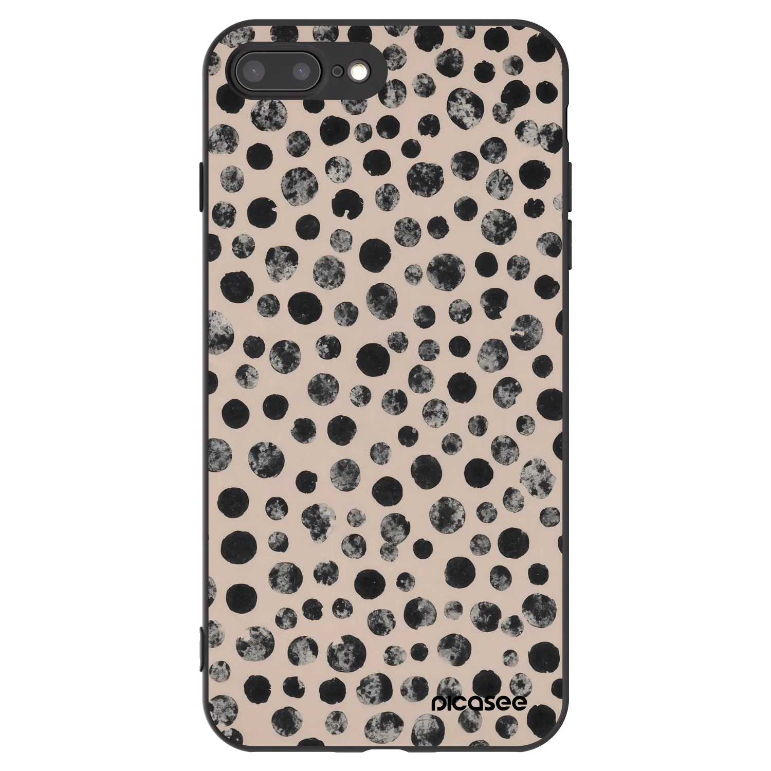 Picasee husă neagră din silicon pentru Apple iPhone 7 Plus - Dots
