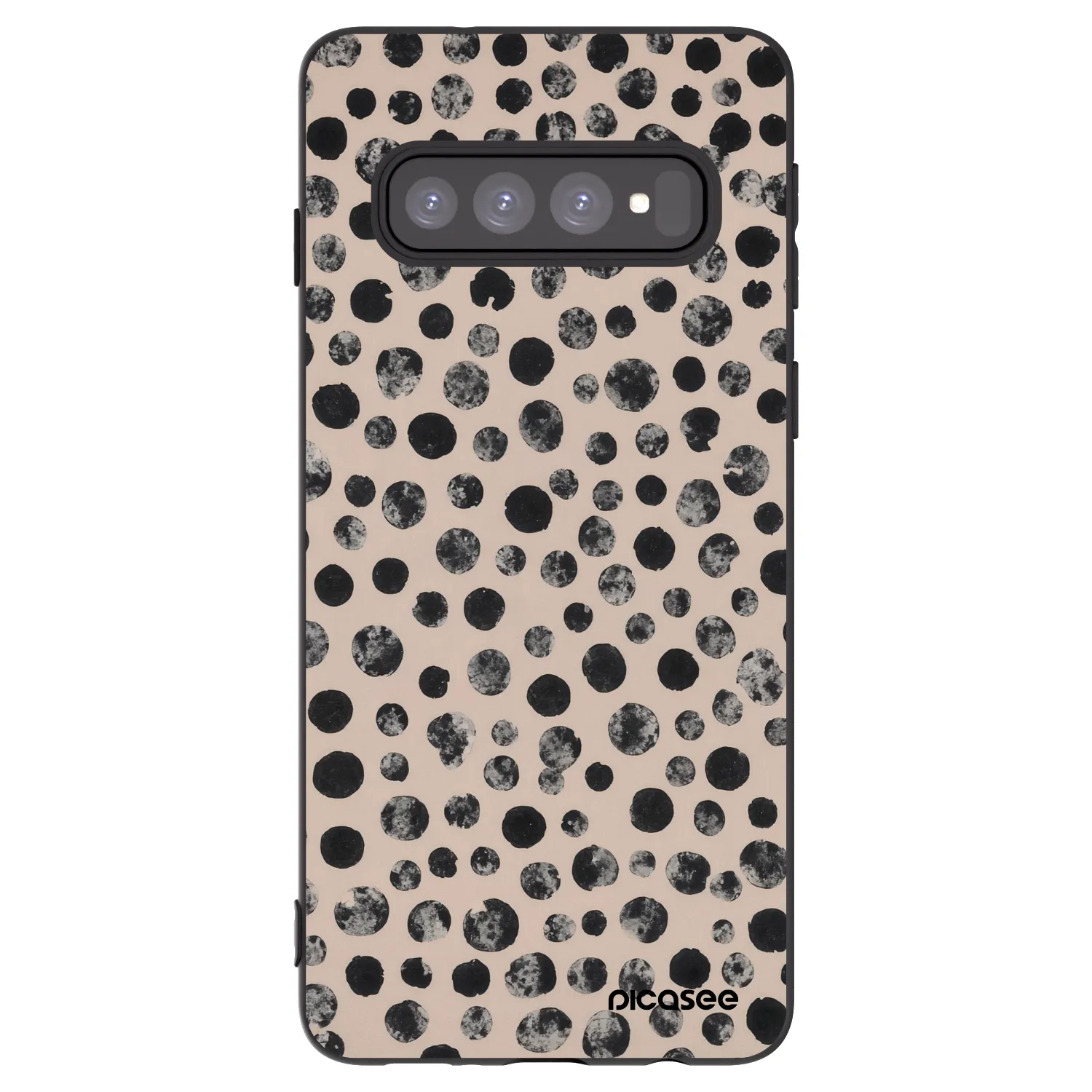 Picasee husă neagră din silicon pentru Samsung Galaxy S10 G973 - Dots