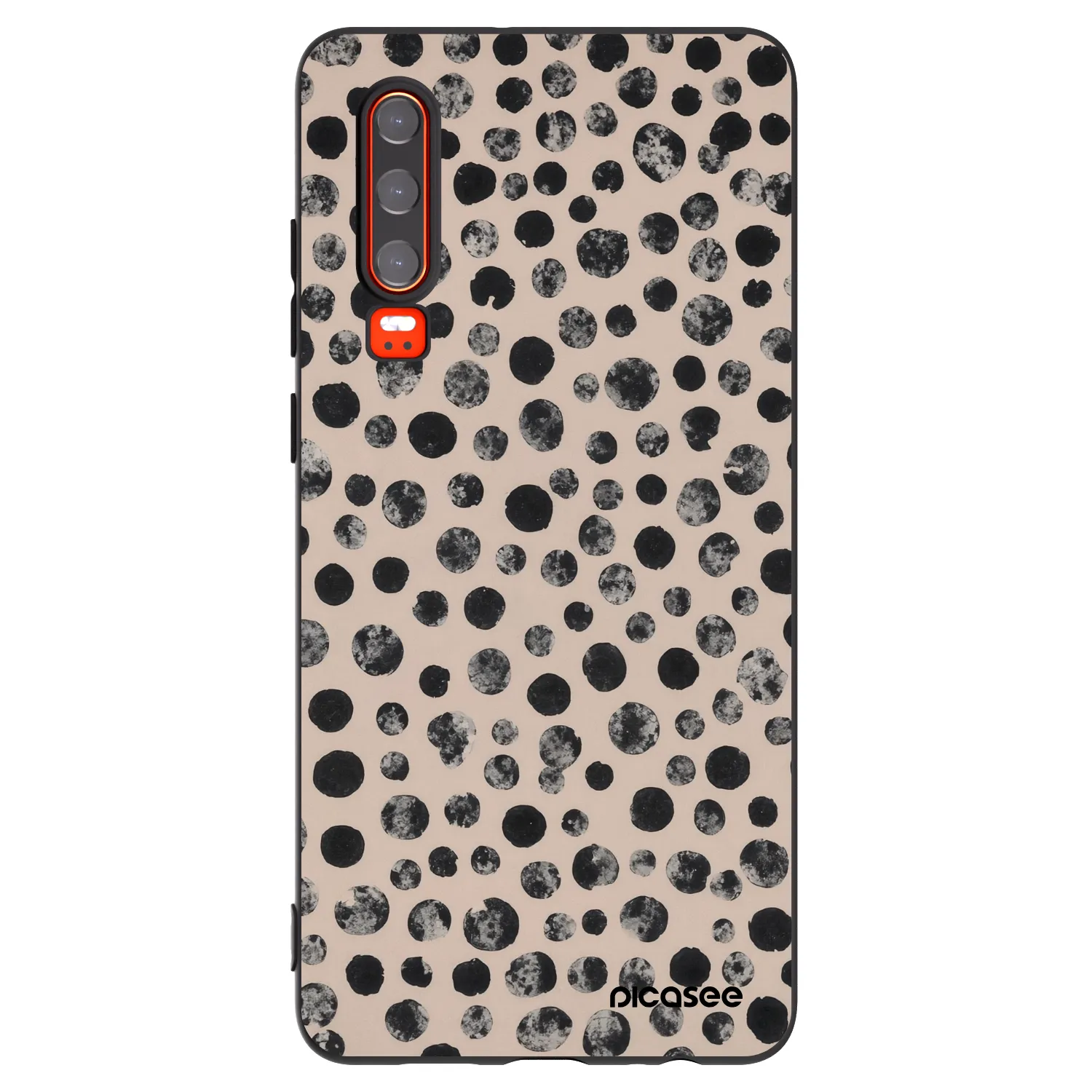 Picasee husă neagră din silicon pentru Huawei P30 - Dots