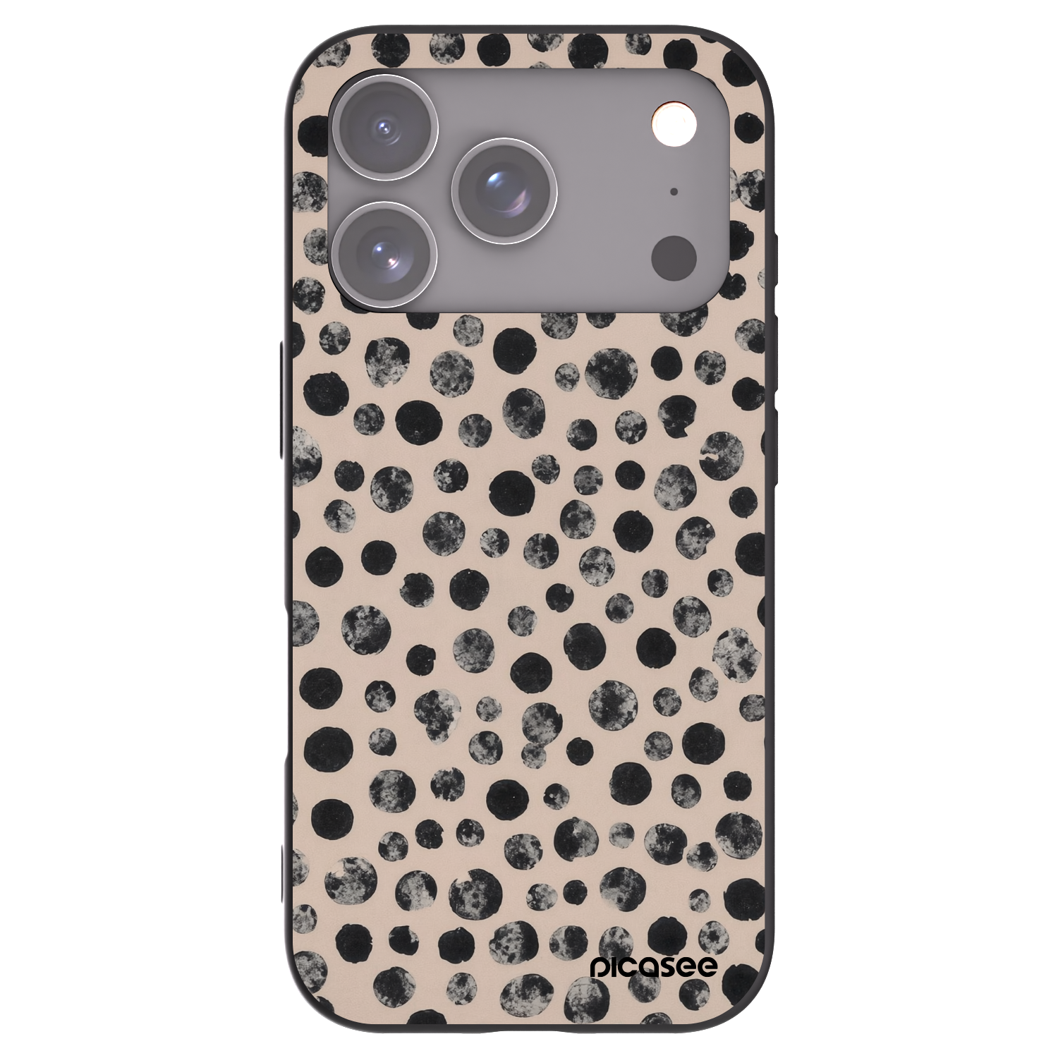 Picasee husă neagră din silicon pentru Apple iPhone 17 Pro - Dots