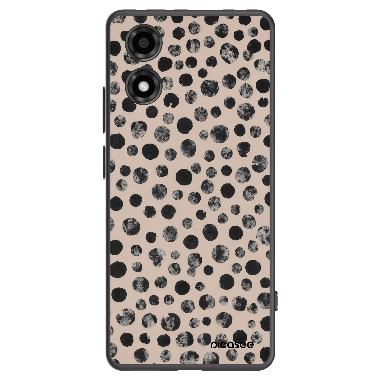 Picasee husă neagră din silicon pentru Motorola Moto E14 - Dots