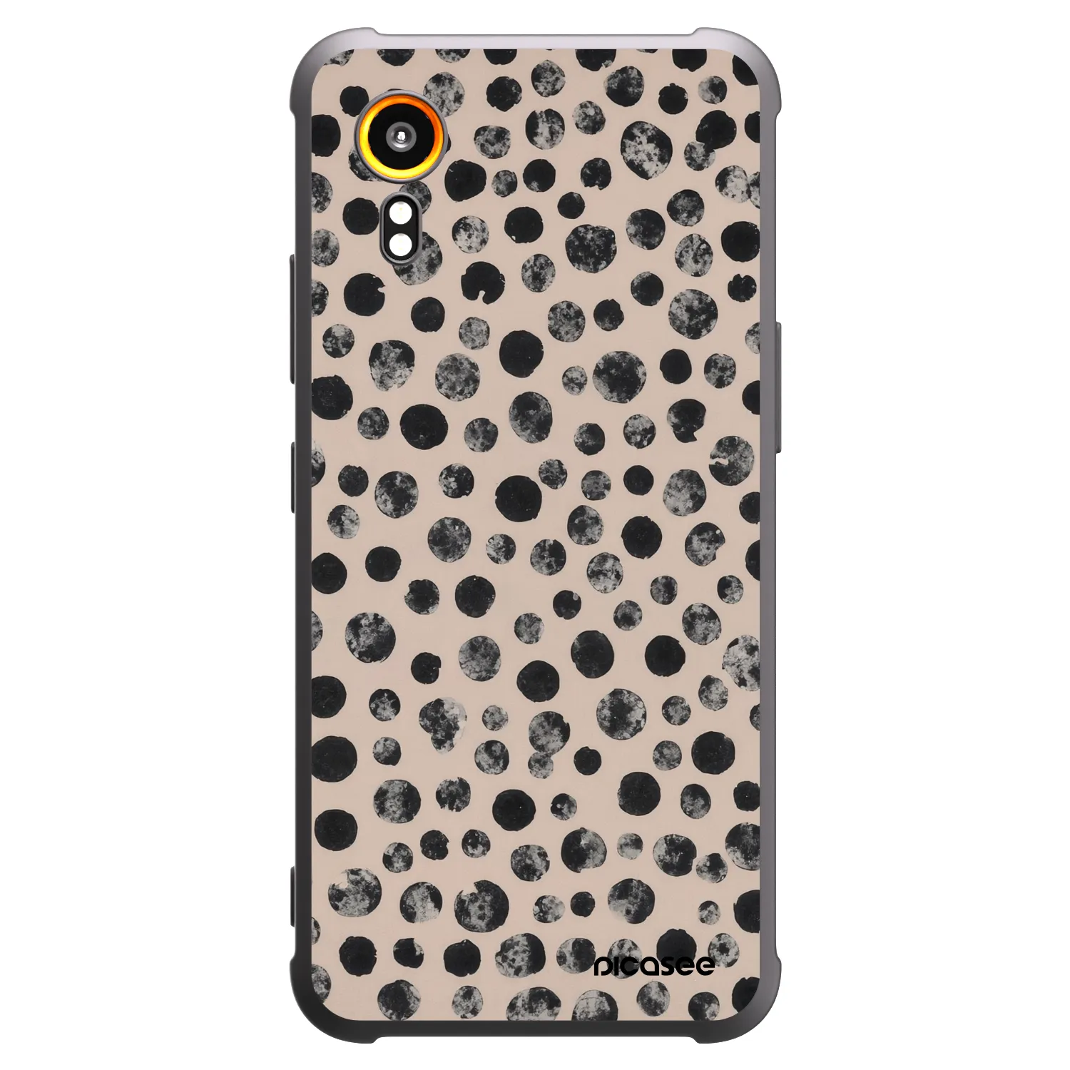 Picasee husă neagră din silicon pentru Samsung Galaxy Xcover 7 - Dots