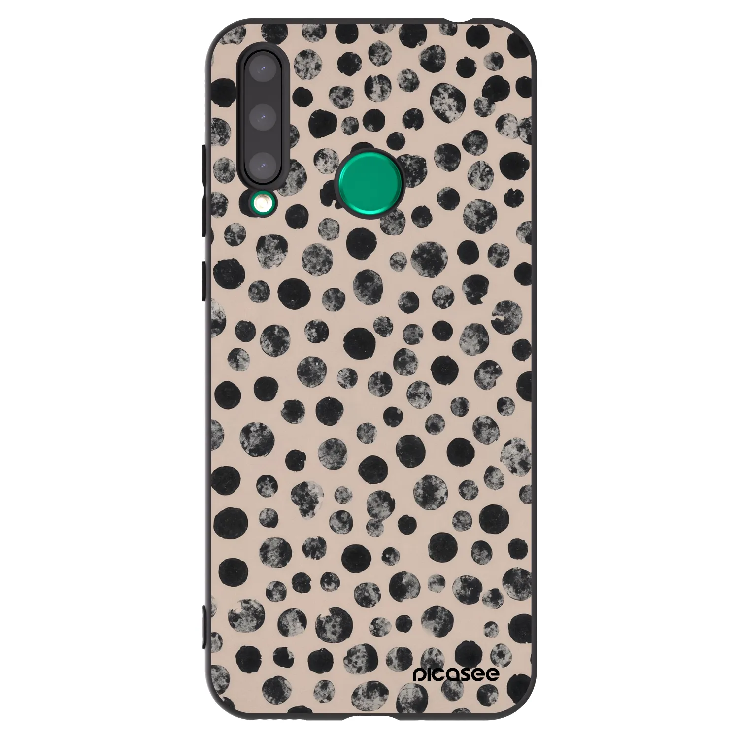 Picasee husă neagră din silicon pentru Honor 20 Lite - Dots