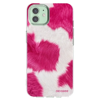 Picasee husă transparentă din silicon pentru Apple iPhone 12 - Pink Moo
