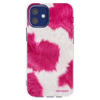 Picasee husă transparentă din silicon pentru Apple iPhone 12 mini - Pink Moo