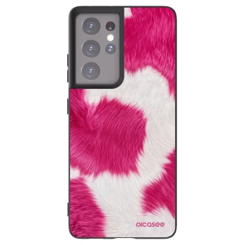 Picasee husă neagră din silicon pentru Samsung Galaxy S21 Ultra 5G G998B - Pink Moo