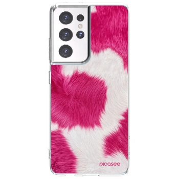 Picasee husă transparentă din silicon pentru Samsung Galaxy S21 Ultra 5G G998B - Pink Moo
