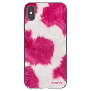 Picasee husă transparentă din silicon pentru Apple iPhone XS Max - Pink Moo