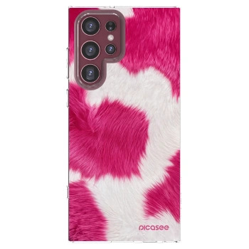 Picasee husă transparentă din silicon pentru Samsung Galaxy S22 Ultra 5G - Pink Moo