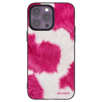 Picasee husă neagră din silicon pentru Apple iPhone 14 Pro Max - Pink Moo