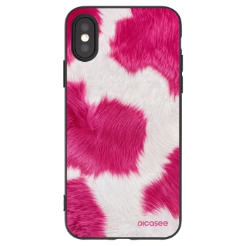 Picasee husă neagră din silicon pentru Apple iPhone X/XS - Pink Moo