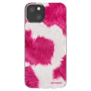 Picasee husă transparentă din silicon pentru Apple iPhone 15 Plus - Pink Moo