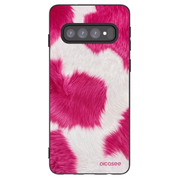 Picasee husă neagră din silicon pentru Samsung Galaxy S10 G973 - Pink Moo