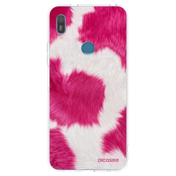 Picasee husă transparentă din silicon pentru Huawei Y6 2019 - Pink Moo