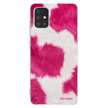 Picasee husă transparentă din silicon pentru Samsung Galaxy A51 A515F - Pink Moo