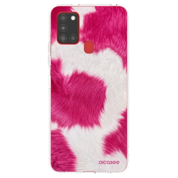 Picasee husă transparentă din silicon pentru Samsung Galaxy A21s - Pink Moo