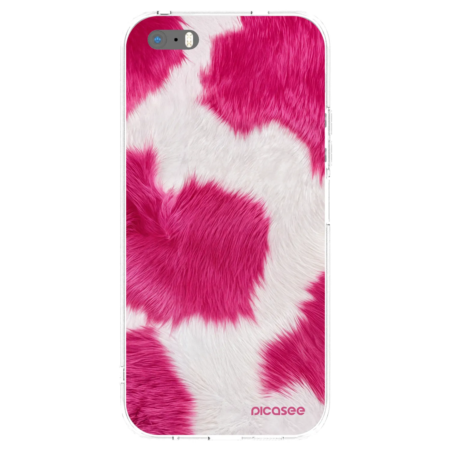Picasee husă transparentă din silicon pentru Apple iPhone 5/5S/SE - Pink Moo