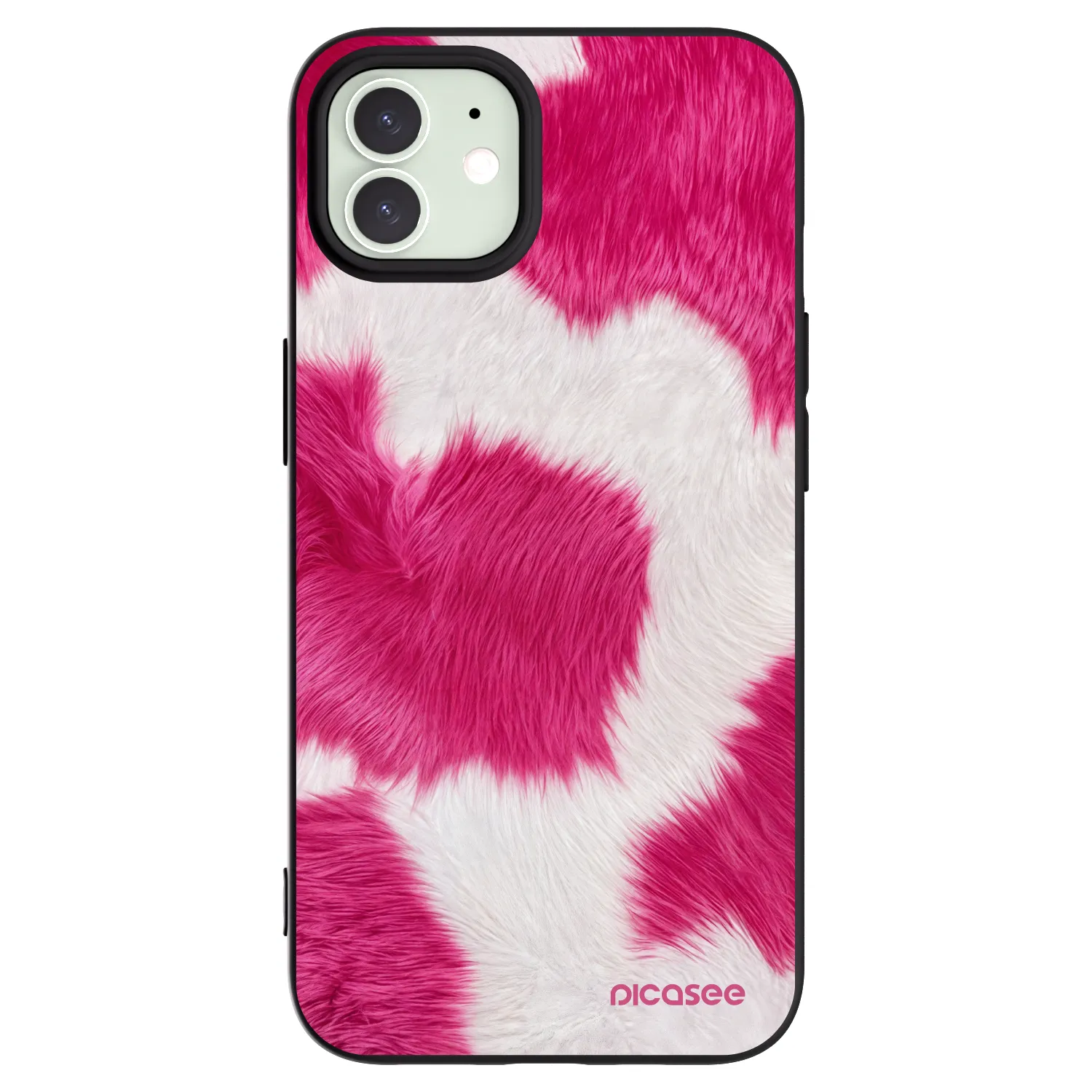Picasee husă neagră din silicon pentru Apple iPhone 12 - Pink Moo