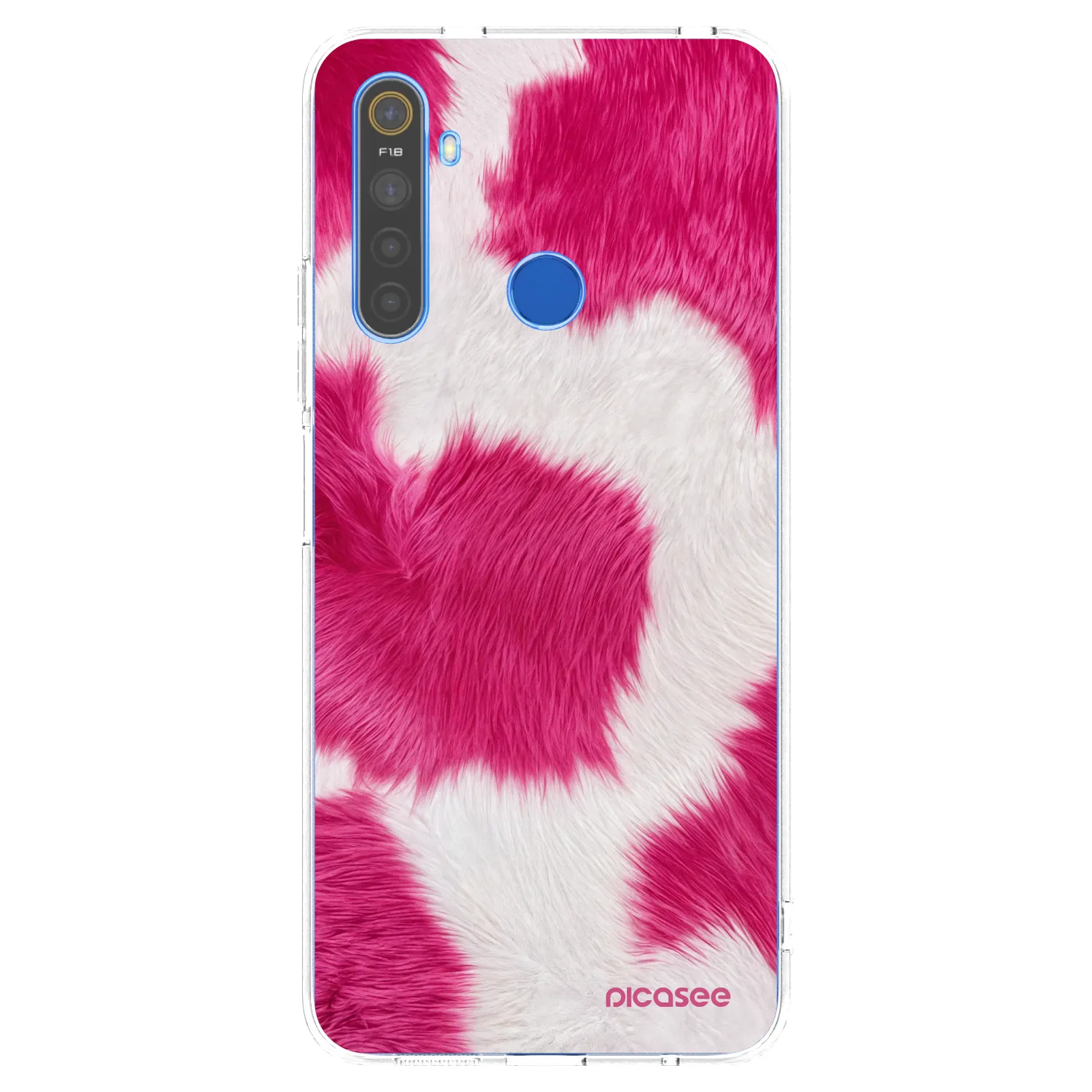 Picasee husă transparentă din silicon pentru Realme 5 - Pink Moo