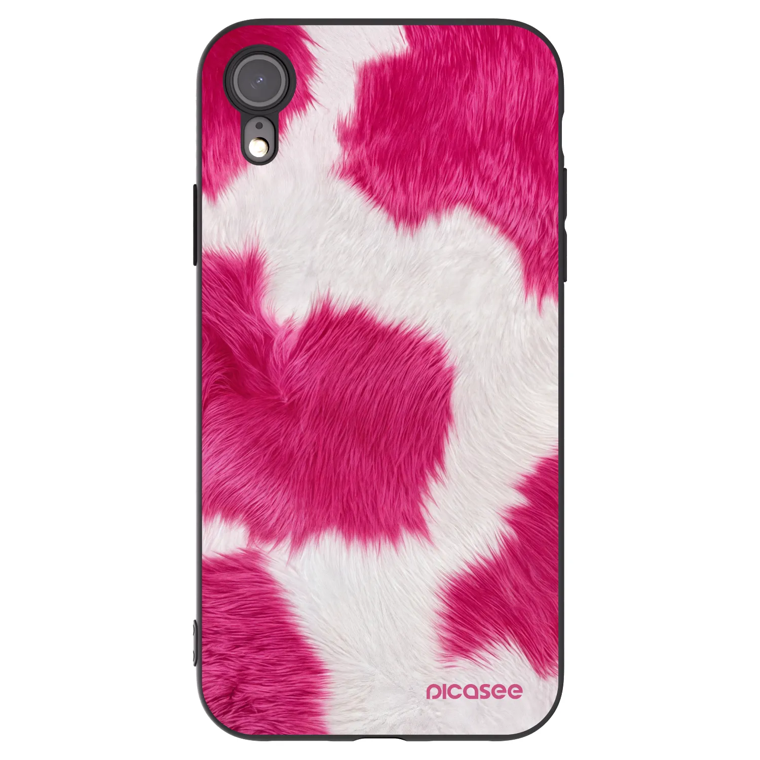 Picasee husă neagră din silicon pentru Apple iPhone XR - Pink Moo