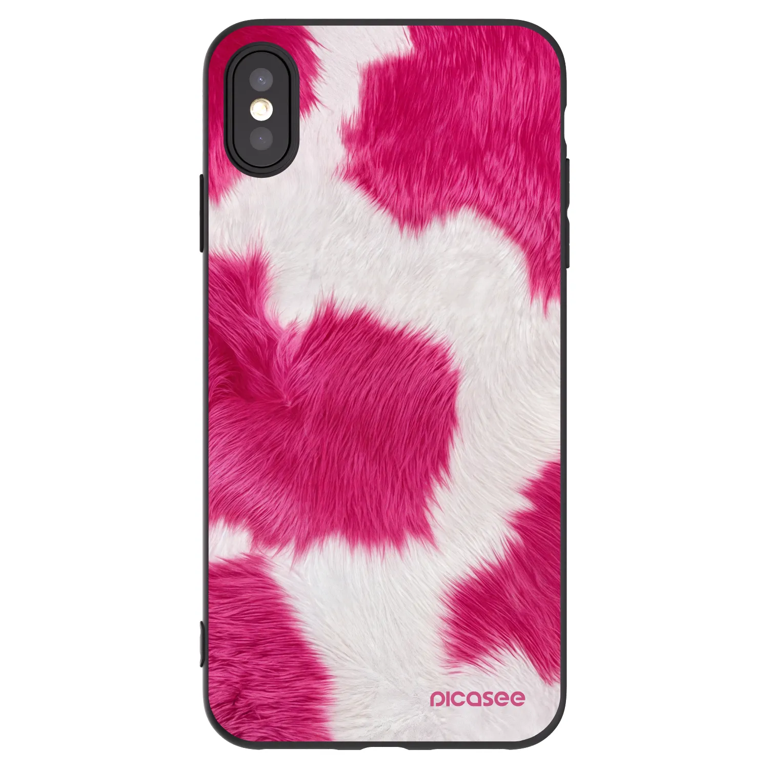 Picasee husă neagră din silicon pentru Apple iPhone XS Max - Pink Moo