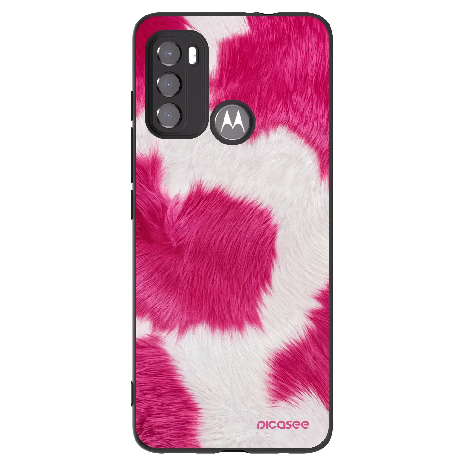 Picasee husă neagră din silicon pentru Motorola Moto G60 - Pink Moo