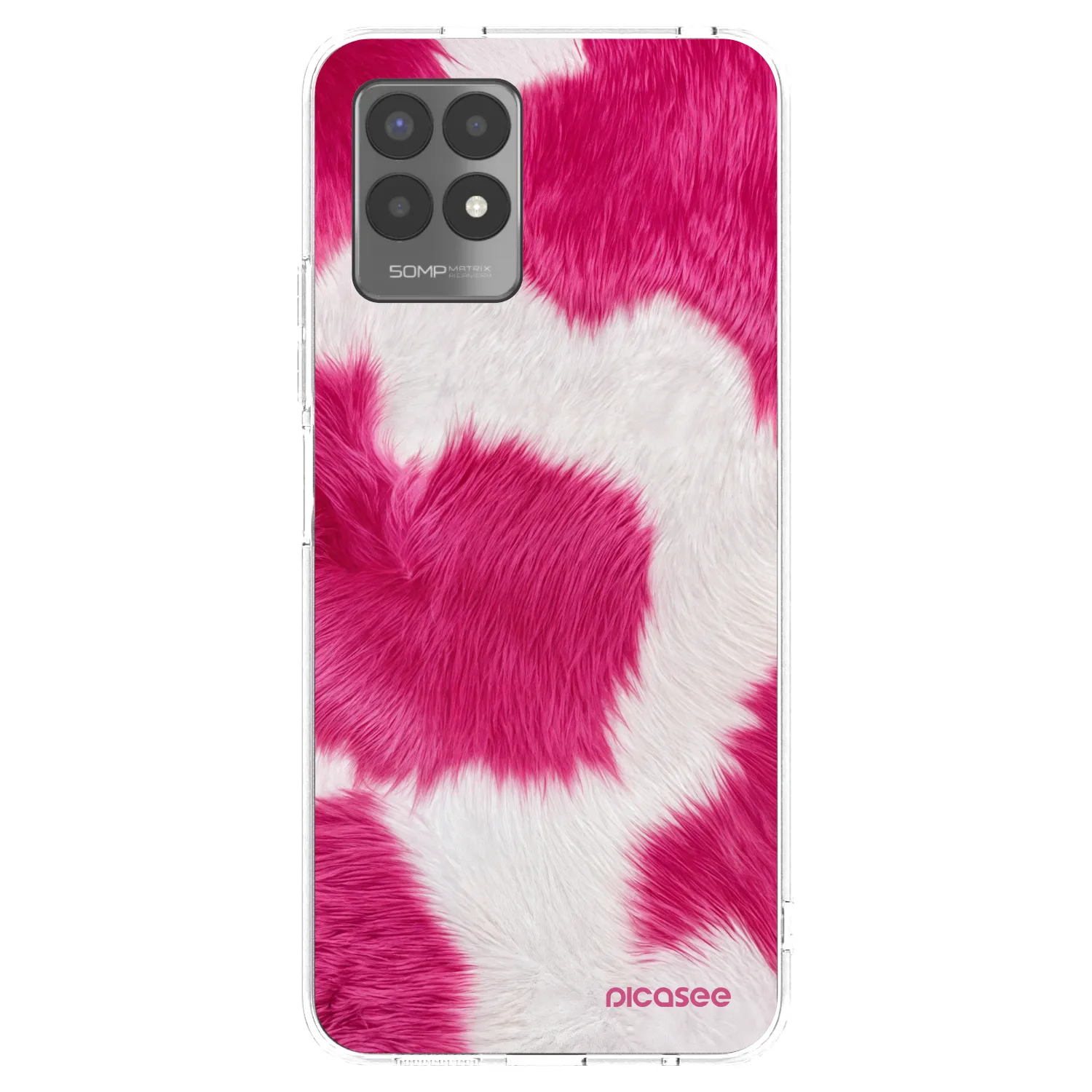 Picasee husă transparentă din silicon pentru Realme 8i - Pink Moo