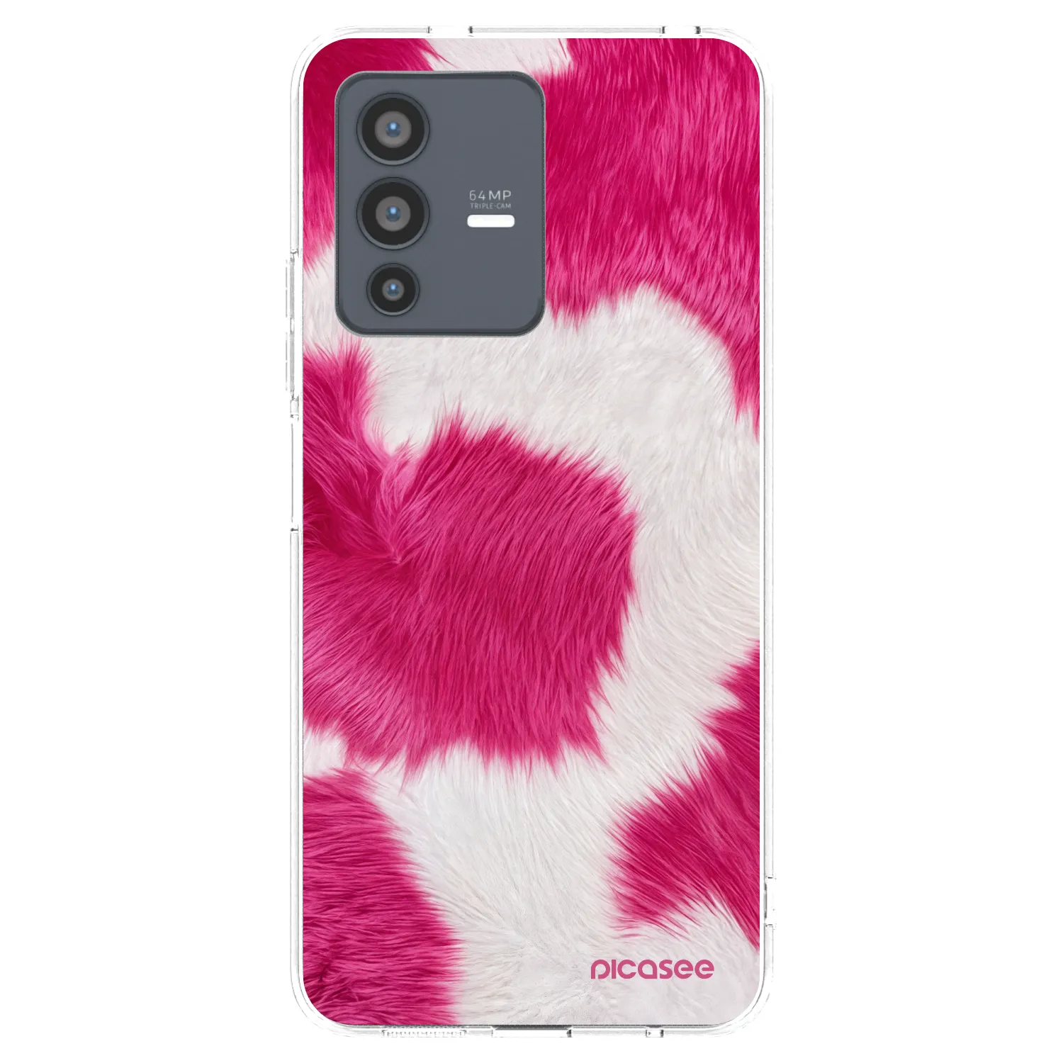 Picasee husă transparentă din silicon pentru Vivo V23 5G - Pink Moo