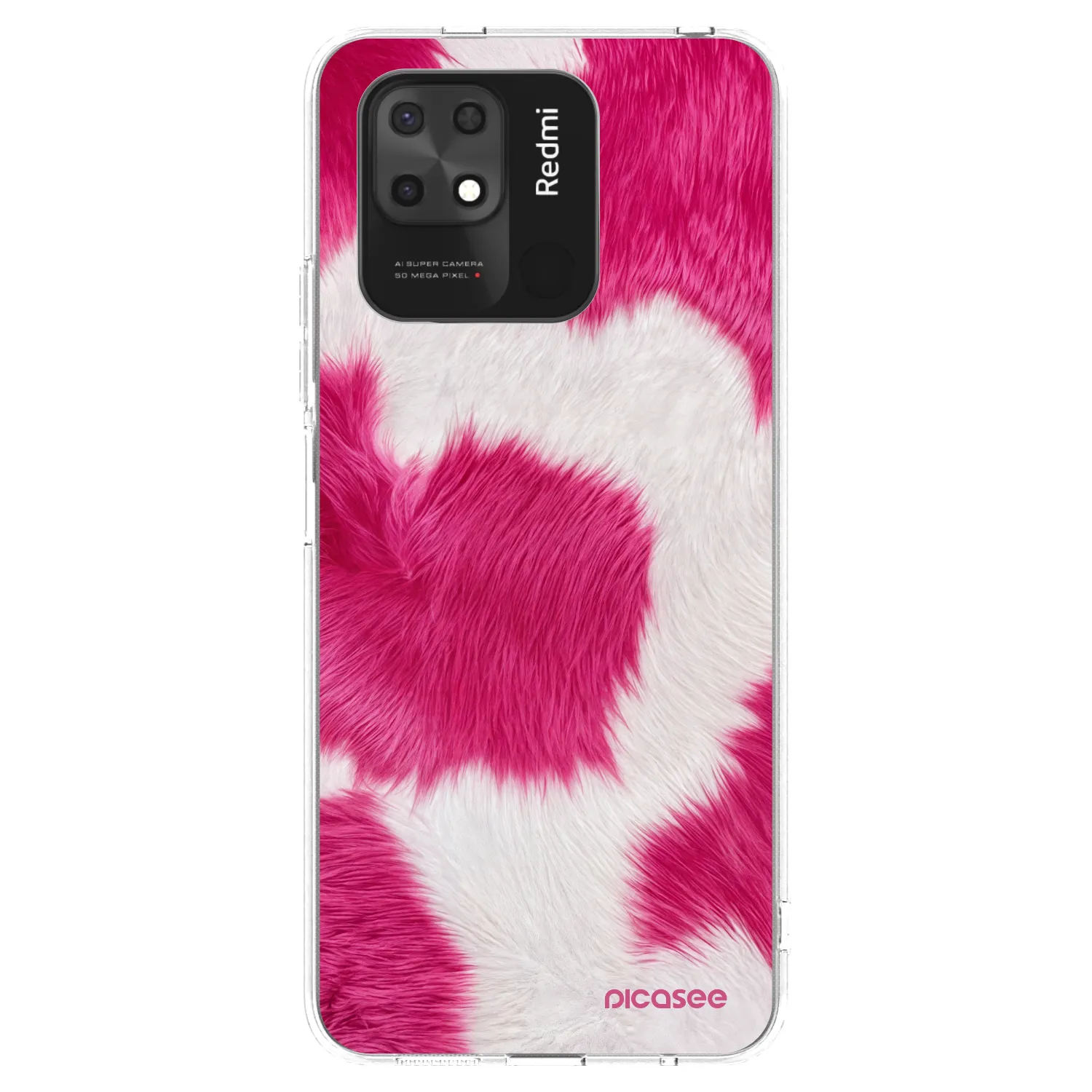 Picasee husă transparentă din silicon pentru Xiaomi Redmi 10C - Pink Moo