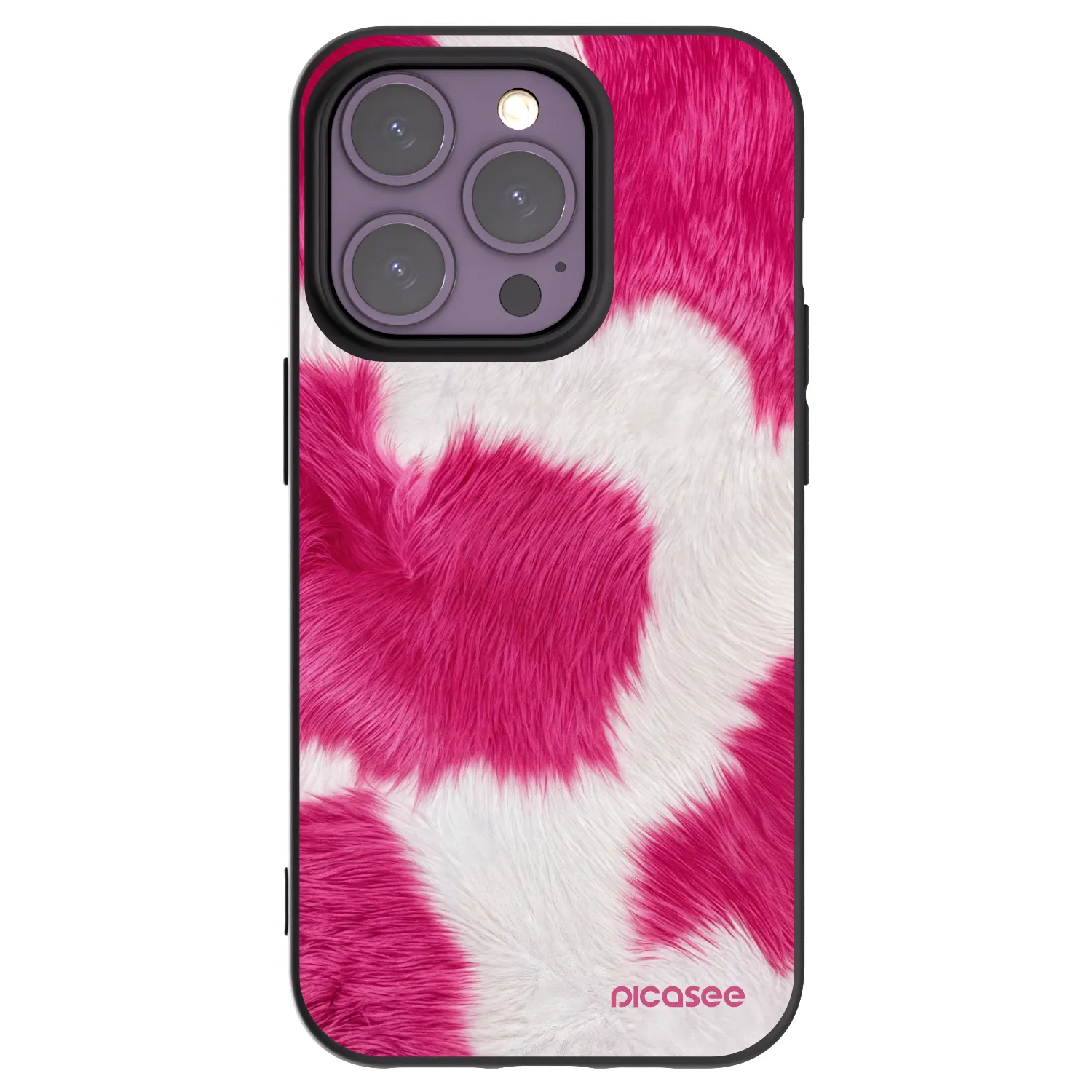 Picasee husă neagră din silicon pentru Apple iPhone 14 Pro - Pink Moo