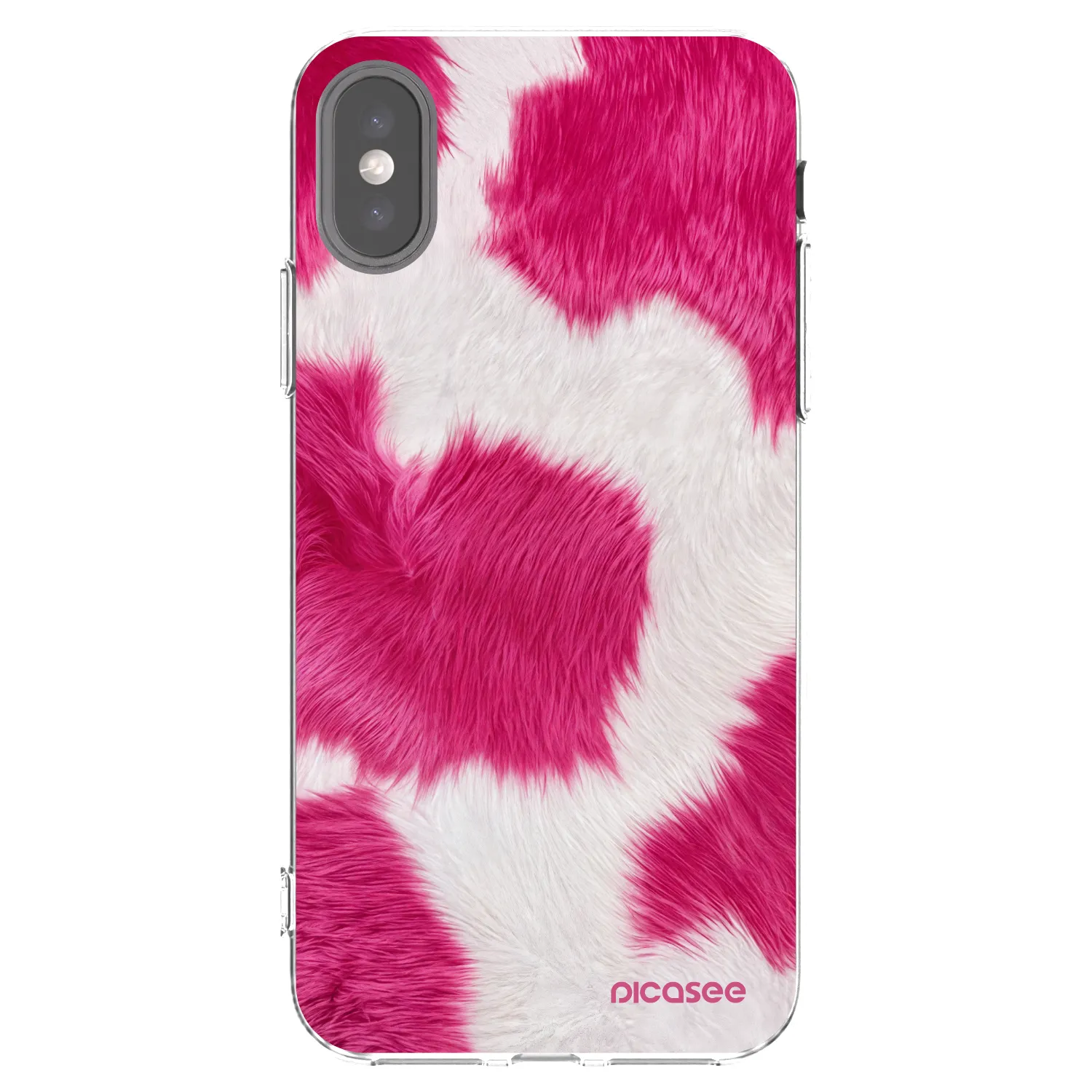 Picasee husă transparentă din silicon pentru Apple iPhone X/XS - Pink Moo