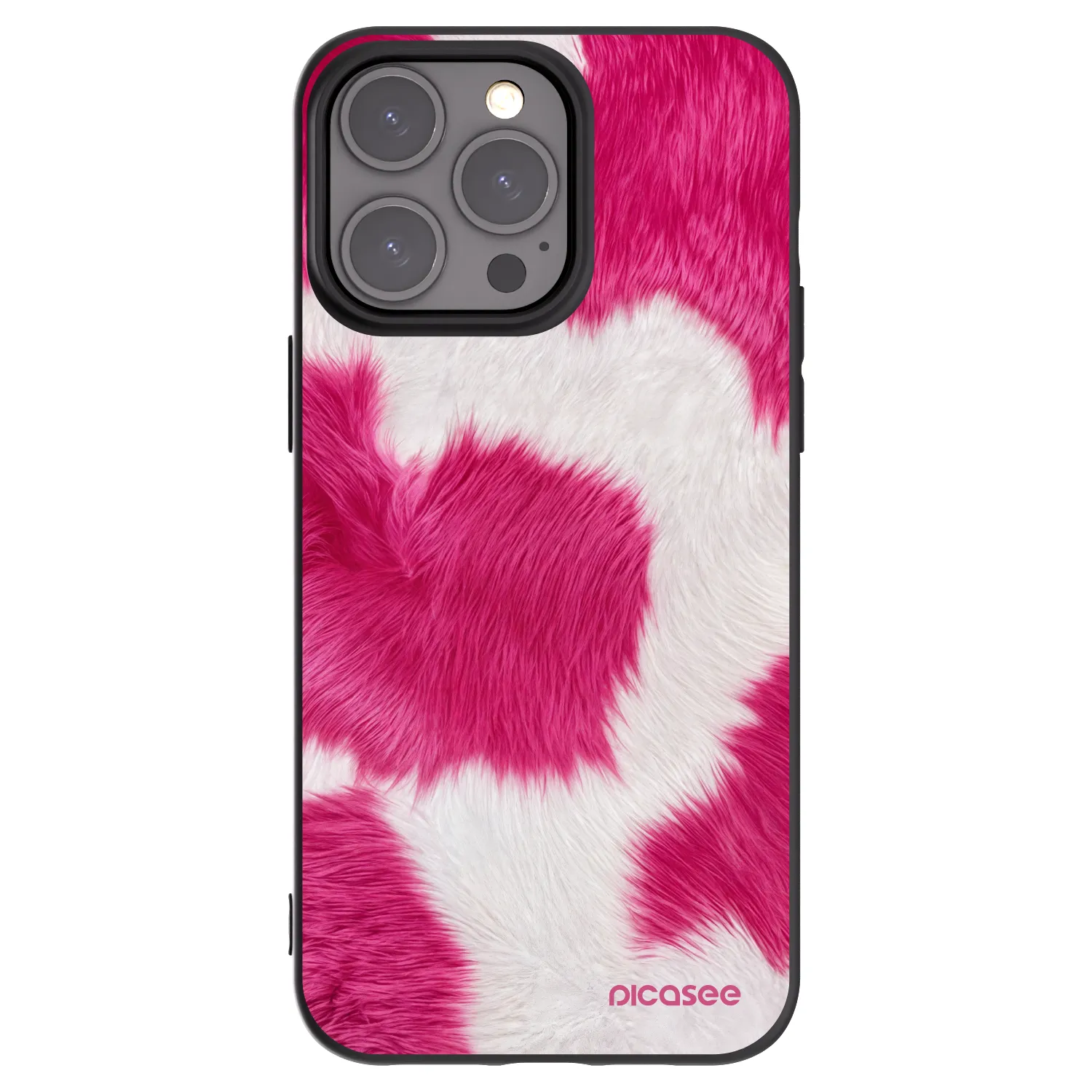 Picasee husă neagră din silicon pentru Apple iPhone 15 Pro Max - Pink Moo
