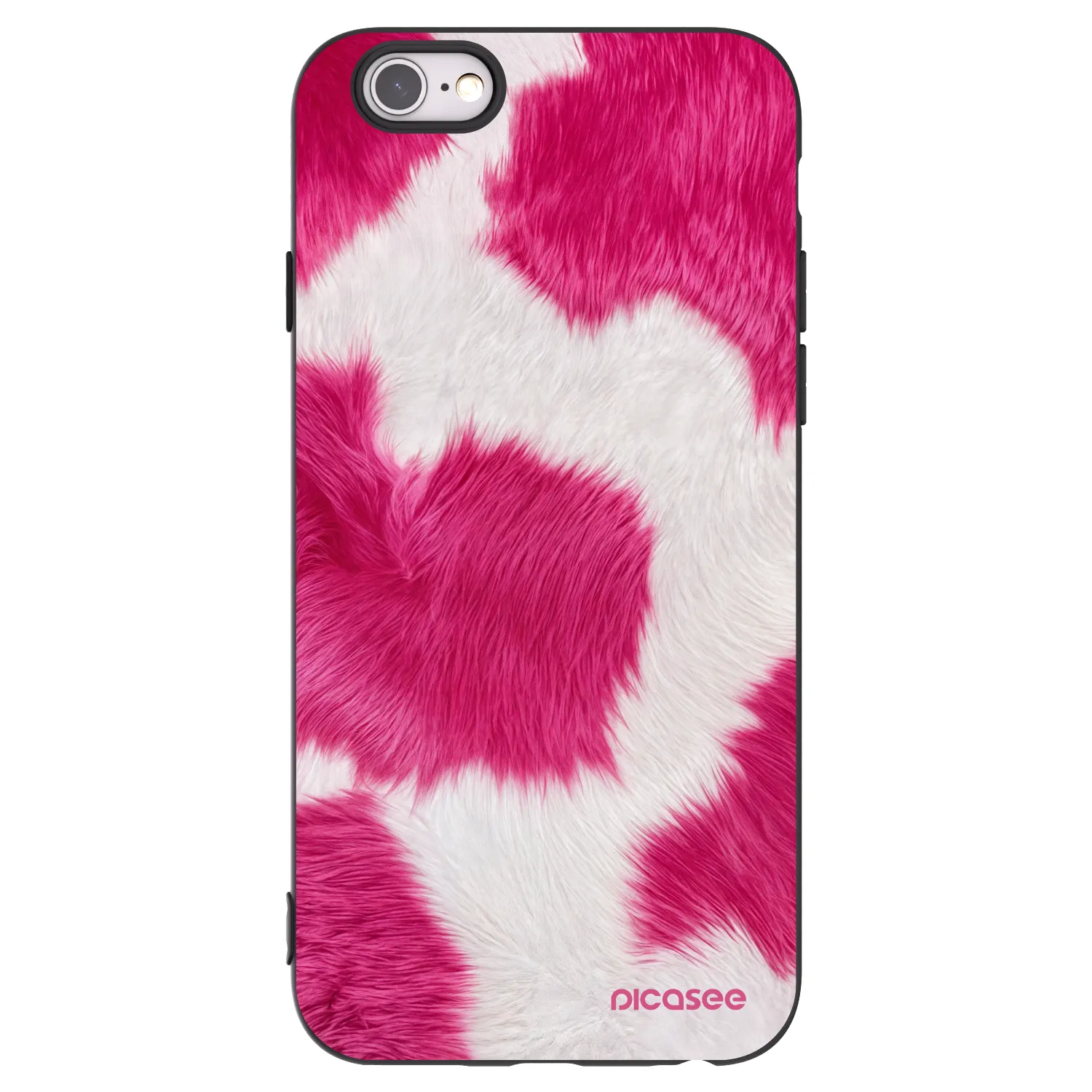 Picasee husă neagră din silicon pentru Apple iPhone 6/6S - Pink Moo