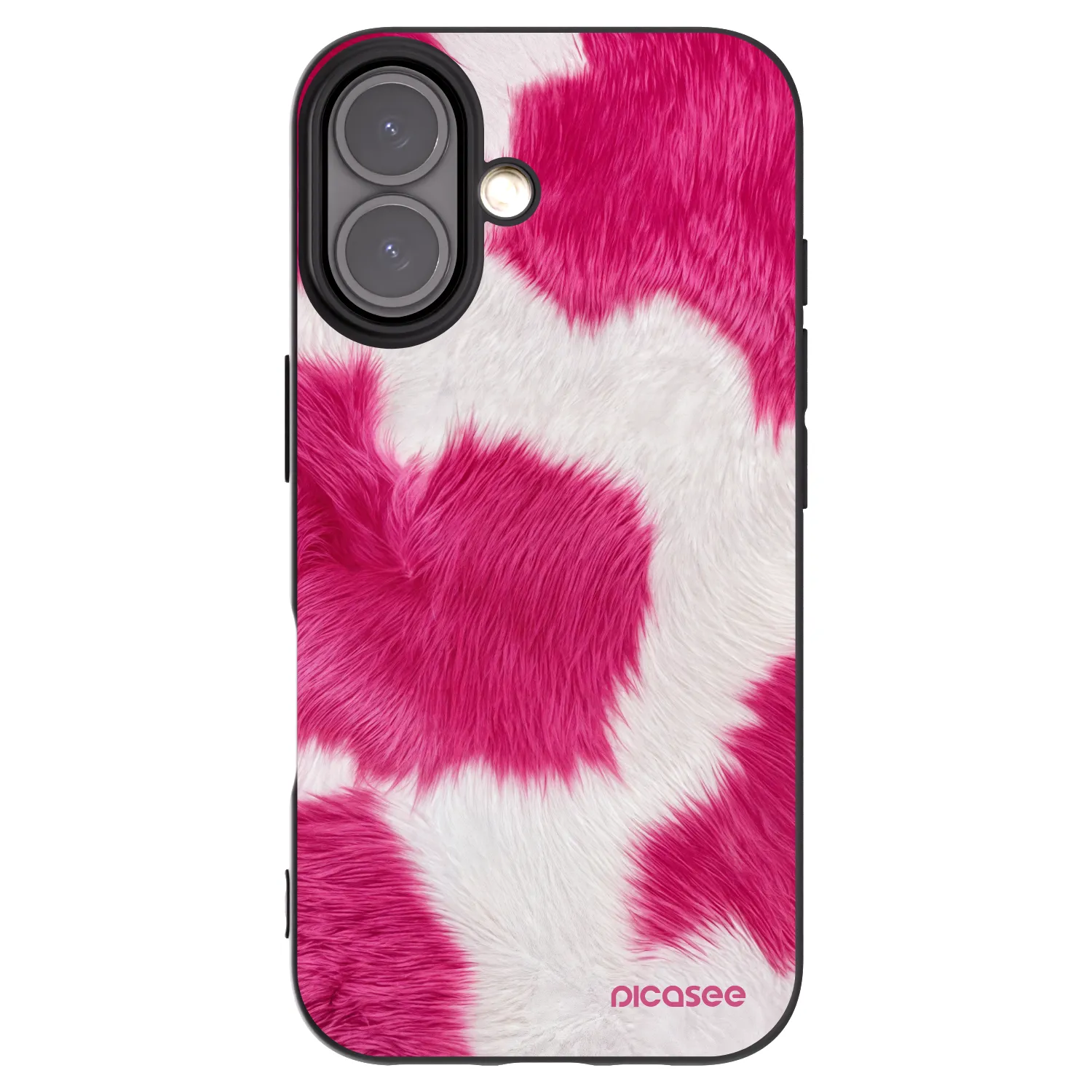Picasee husă neagră din silicon pentru Apple iPhone 16 - Pink Moo
