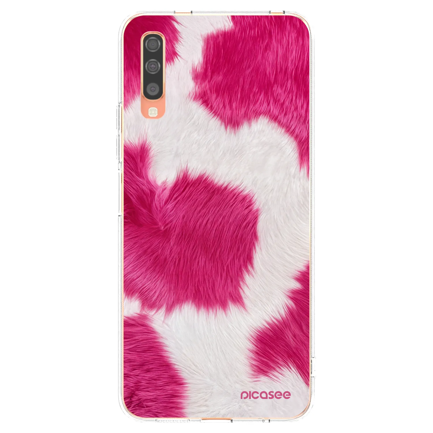 Picasee husă transparentă din silicon pentru Samsung Galaxy A70 A705F - Pink Moo