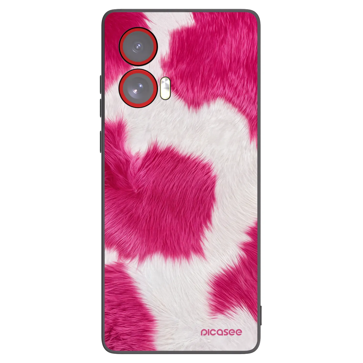 Picasee husă neagră din silicon pentru Motorola Edge 50 Fusion - Pink Moo