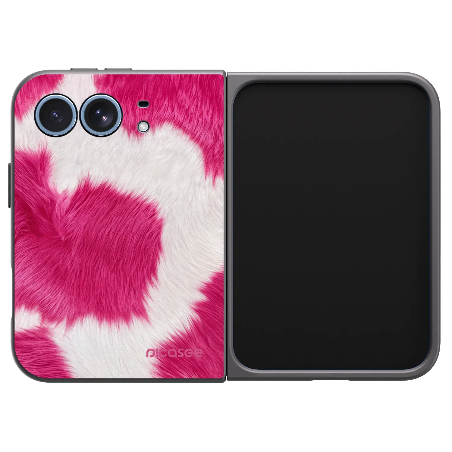 Picasee husă neagră din silicon pentru Apple iPhone Duo - Pink Moo