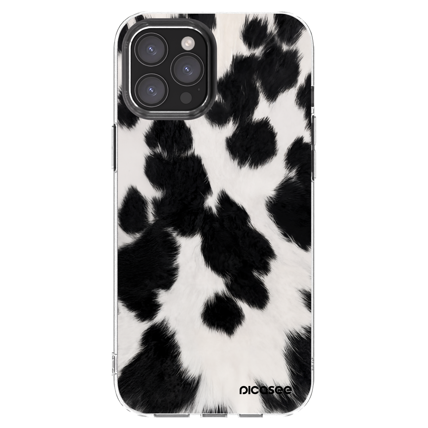 Picasee husă transparentă din silicon pentru Apple iPhone 12 Pro Max - Black Moo