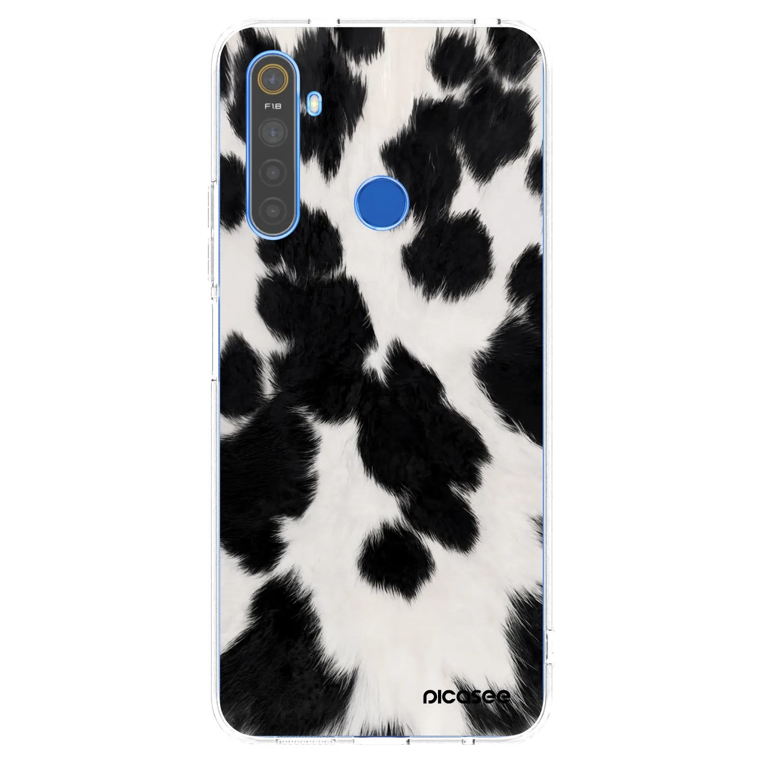 Picasee husă transparentă din silicon pentru Realme 5 - Black Moo