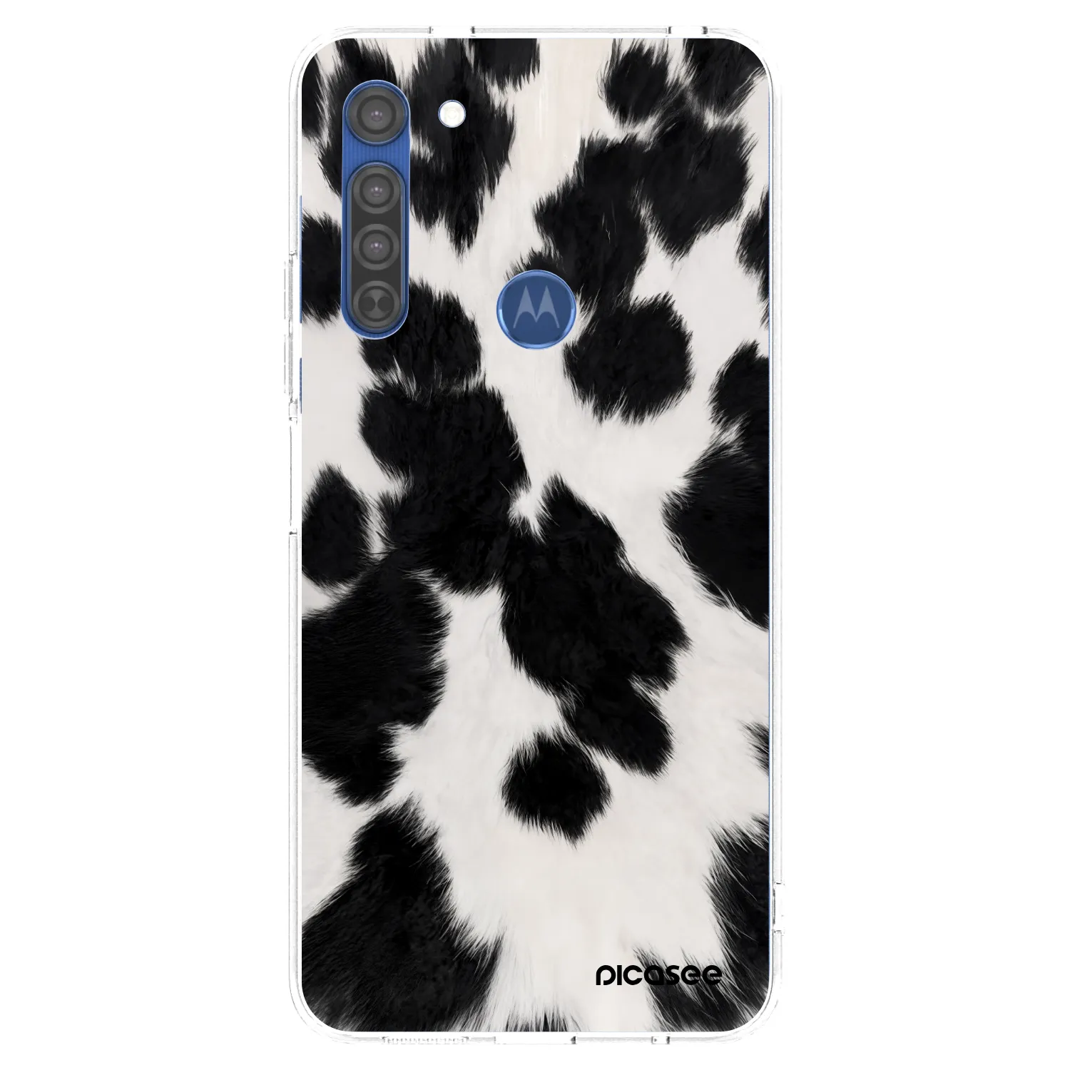 Picasee husă transparentă din silicon pentru Motorola Moto G8 - Black Moo
