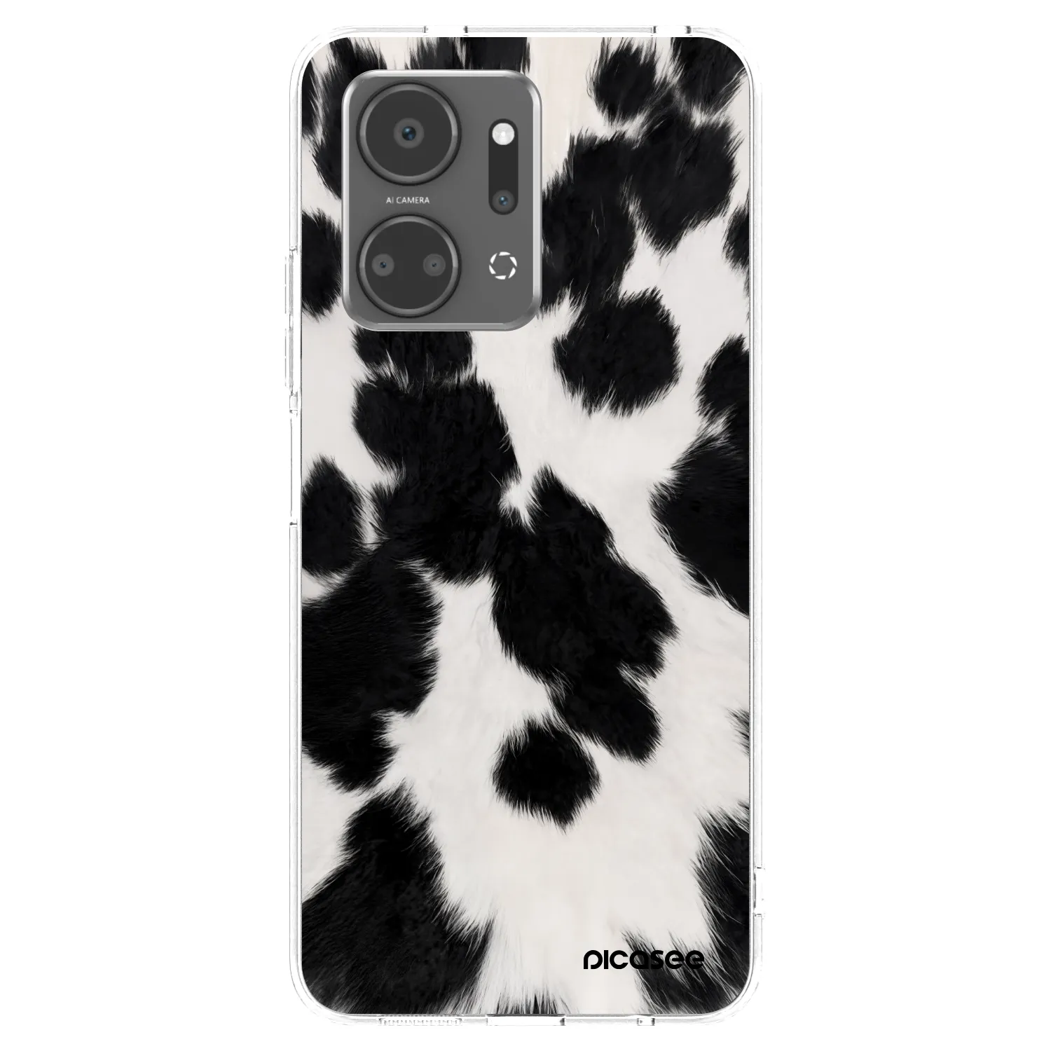 Picasee husă transparentă din silicon pentru Honor X7a - Black Moo